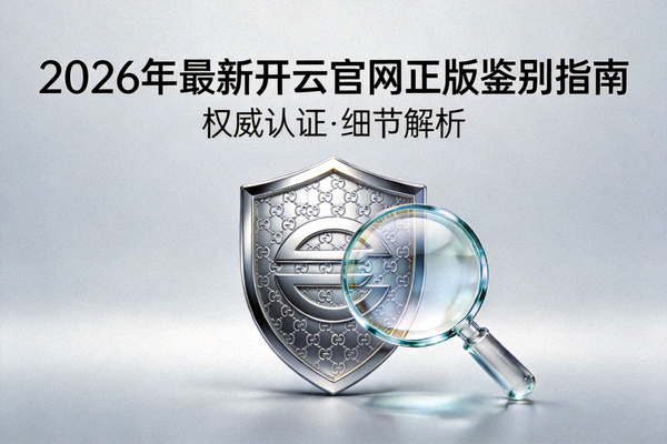2026年最新开云官网正版鉴别指南封面图，显示盾牌与放大镜图标