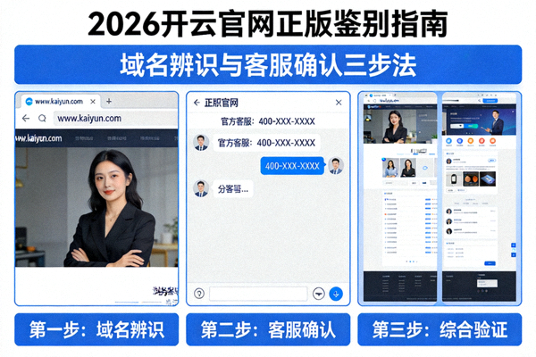 2026开云官网正版鉴别指南配图，展示域名辨识与客服确认三步法