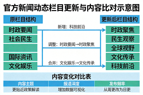 官方新闻动态栏目更新与内容比对示意图