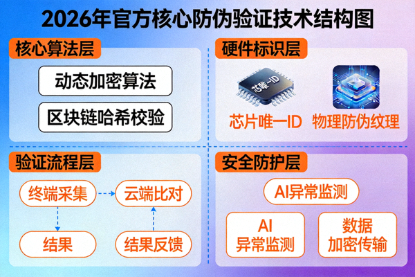 2026年官方发布的核心防伪验证技术结构图