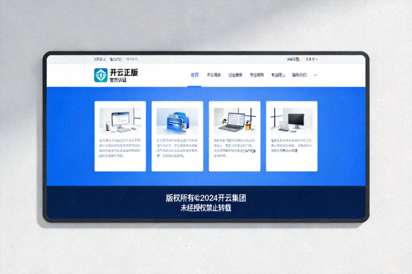 开云正版网页界面标识与版权信息展示区域说明图