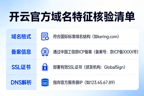 开云官方域名特征核验清单示意图