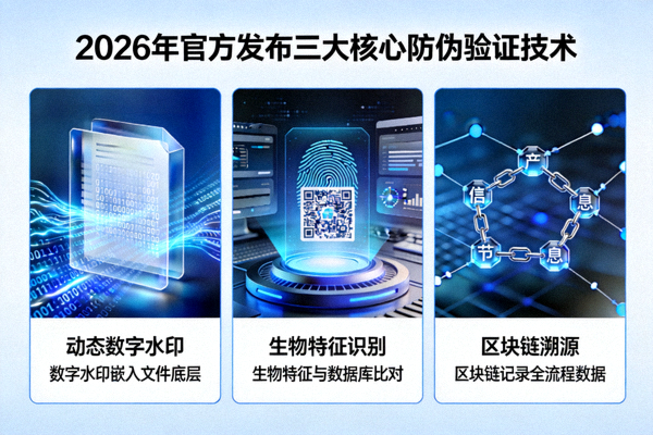 2026年官方发布三大核心防伪验证技术图示