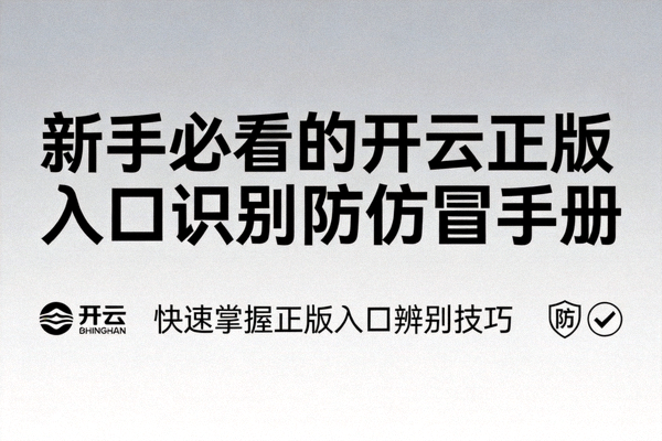 新手必看的开云正版入口识别防仿冒手册封面图