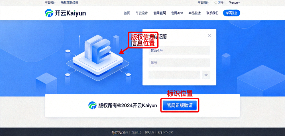 开云Kaiyun官网正版页面界面标识与版权信息位置标注图
