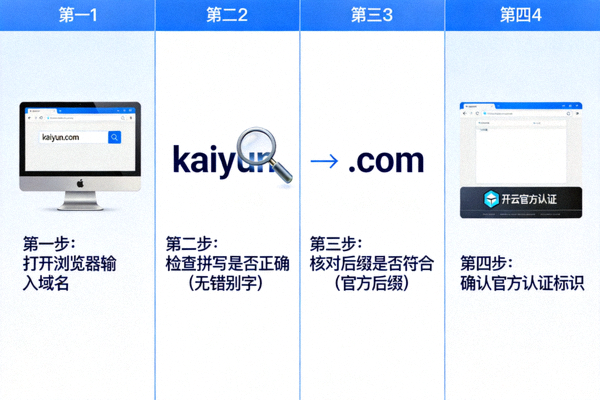 核对开云官网域名拼写与后缀的核验步骤示意图