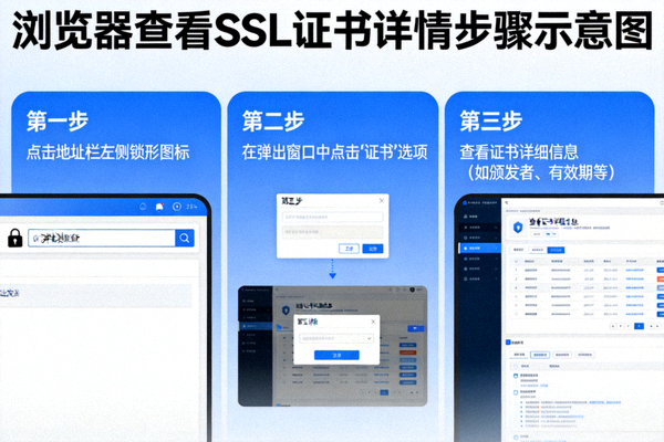 浏览器查看SSL证书详情步骤示意图